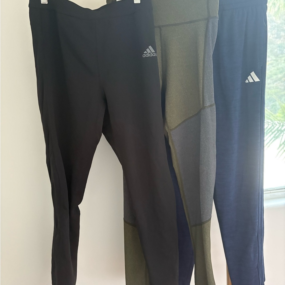 Adidas Black leggings, and Army Green and grey Leggings Athletic Performance